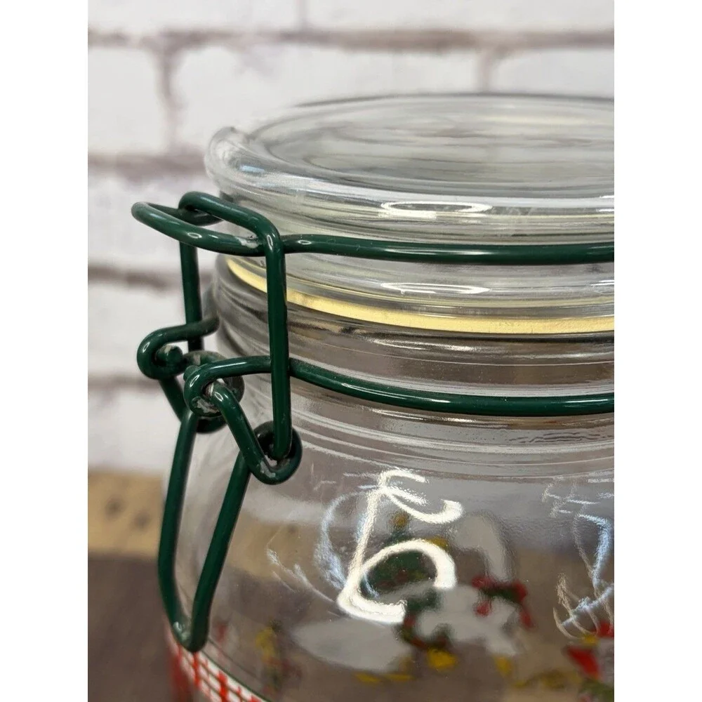 2 Christmas Goose Canisters Anchor Hocking Latching Lid Jars No. 9 Geese
